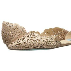 Betsey Johnson Womens Blue Closed Toe Formal Slide Sandals